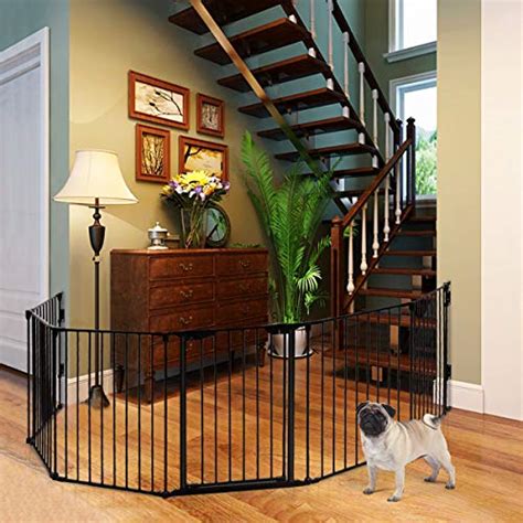 Costzon Baby Safety Gate 181 Inch Extra Wide Fireplace Fence Foldable