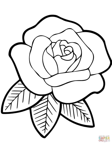 Rose Coloring Pages for kids | Rose coloring pages, Rose embroidery