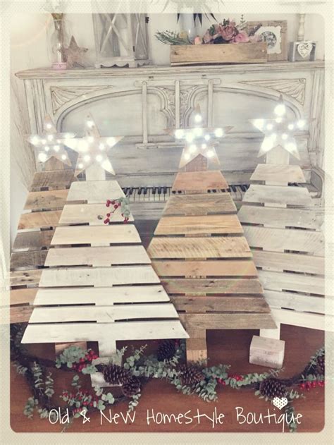 Pallet Wood Christmas Trees With Light Up Star ️ Pallet Wood Christmas
