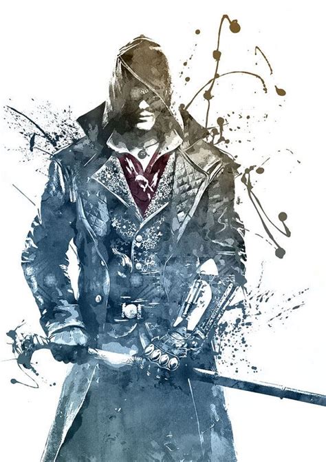 Assassins Creed Syndicate Watercolor Printposter Wall Art