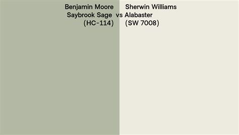 Benjamin Moore Saybrook Sage Hc Vs Sherwin Williams Alabaster Sw