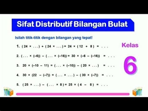 Sifat Distributif Pada Operasi Hitung Bilangan Bulat Matematika Kelas