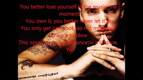 Eminem Lose Yourself Lyrics Uncensored Youtube