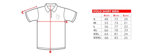 Polo Shirt Size Chart Vulfram