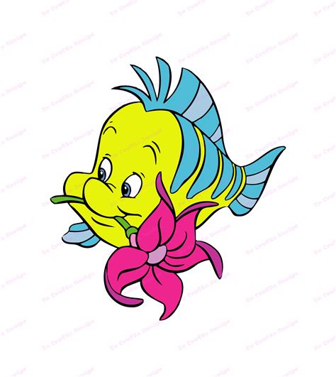 Flounder Little Mermaid Svg 2 Svg Dxf Cricut Silhouette Etsy Canada