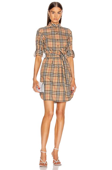 Burberry Long Sleeve Dress In Archive Beige Check Fwrd In 2020 Long
