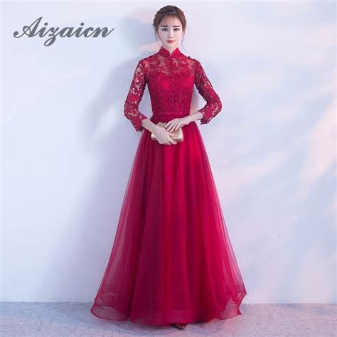 2018 Summer Sexy Chinese Traditional Wedding Dress Qipao Red Long Cheongsam Dress Women Elegant