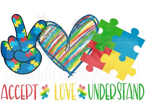 Accept Love Understand Autism Awareness Digital Download Etsy