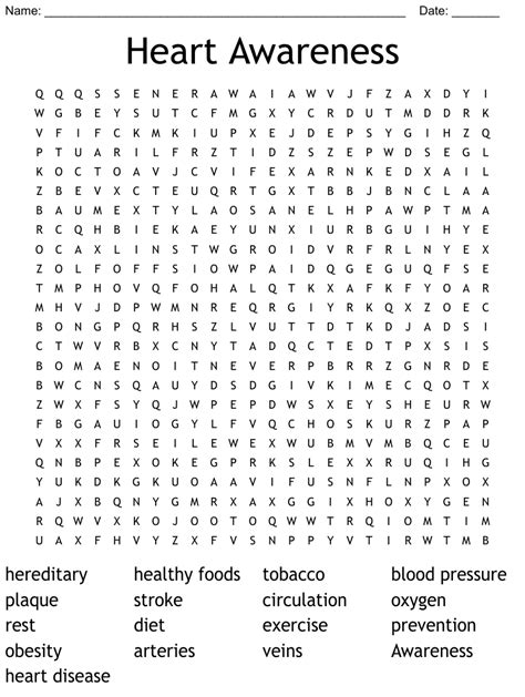 Heart Healthy Word Search Printable