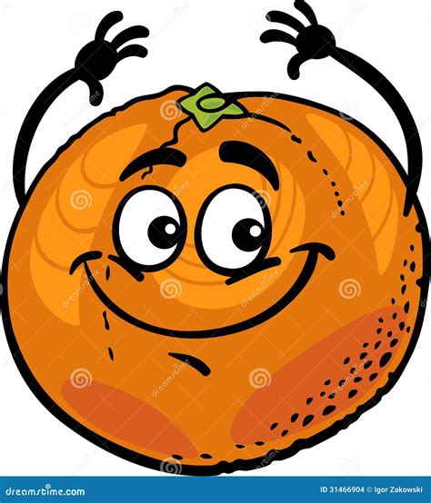 Funny Orange Fruit Cartoon Illustration Stock Vector Illustration Of
