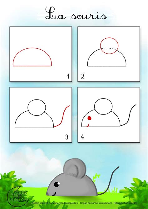 Dessiner Une Souris Draw A Mouse Step By Step F74