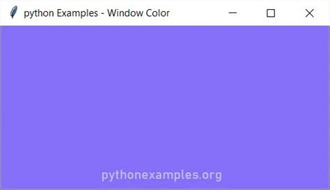 Python Tkinter Window Color