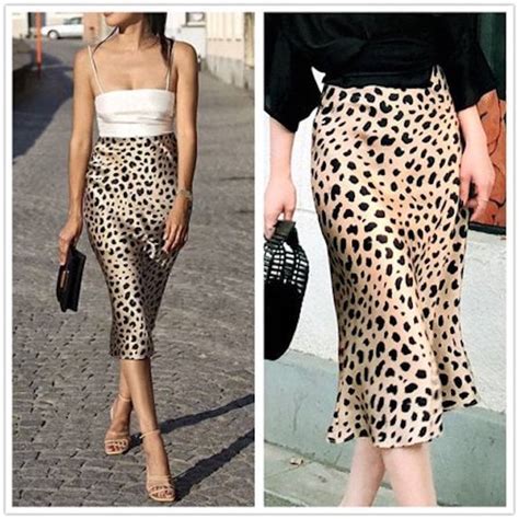 The Noble Collection Leopard Printed Satin Skirt Best Leopard Skirts