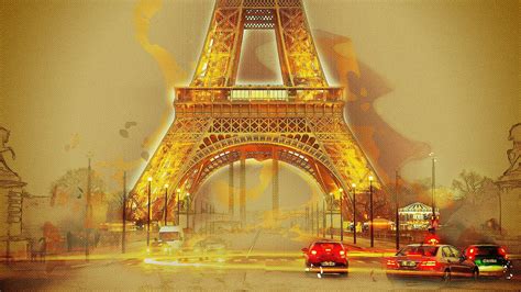 Painting Of Eiffel Tower In Paris Hd Wallpaper Background Image