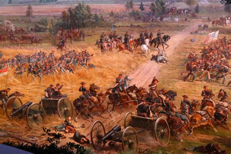 Gettysburg Battle Cyclorama Scene Of Union Troops Rushing To Lines