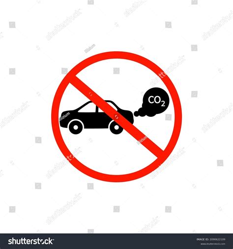 No Exhaust Gases Car Forbidden Road Stock Vector Royalty Free
