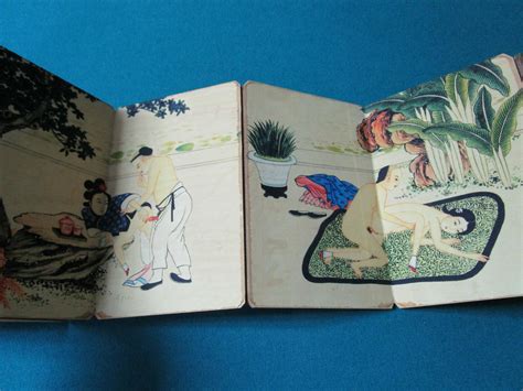 antique japanese erotica artwork shunga pillow book accordion mount 5 scenes the antiquers chest