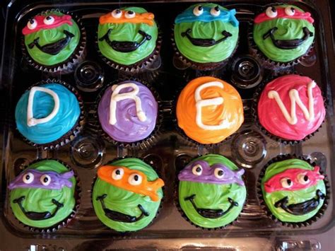Tmnt Cupcakes Ninja Turtles Birthday Party Turtle Birthday Parties