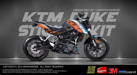 Multicolor Ktm Duke Power Kit Edition Full Body Wrapdecalsstickerkit