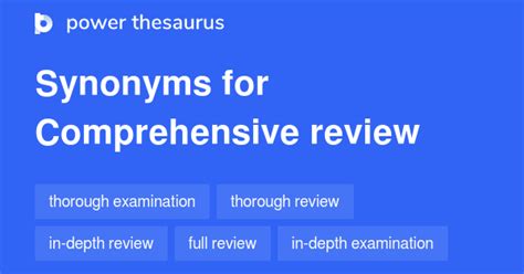 Comprehensive Review synonyms - 512 Words and Phrases for Comprehensive ...