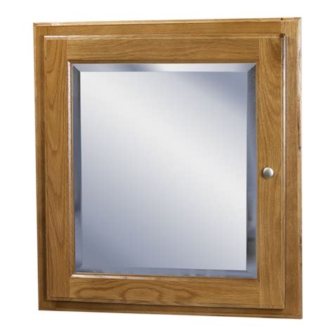 Shop Wall Mounted Oak Medicine Cabinet With Mirror Free Shipping