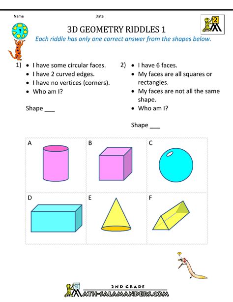 2d Shapes Worksheets 2nd Grade