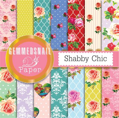 Shabby Chic Scrapbook Paper Shabby Chic Roses Digital Paper X 14
