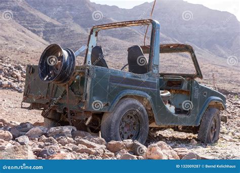 Old Rusty Jeep Stands In The Mountains Stock Image Image Of Auto