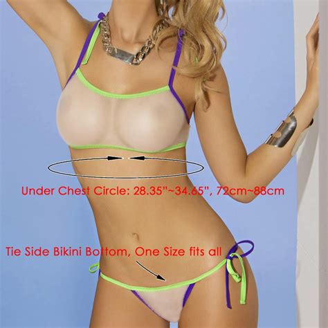 Buy Sheer Micro Bikini See Through Crop Top Side Tie G String Bottom