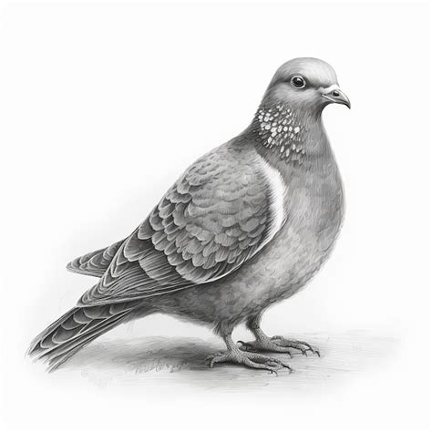 Premium Photo Pencil Sketch Cute Pigeon Bird Drawing Ai Generated