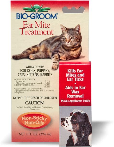 Bio Groom Medication For Ear Mites For Dogs And Cats 1 Oz Bottle