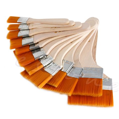 New 12pcs Wooden Painting Brush Artists Acrylic Oil