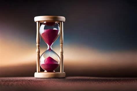 Premium Ai Image Hourglass With Pink Sand On A Dark Background