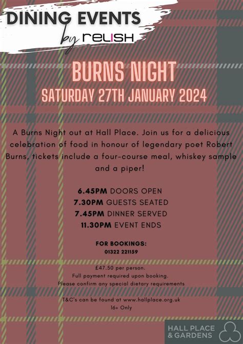Burns Night At Hall Place Hall Place Gardens