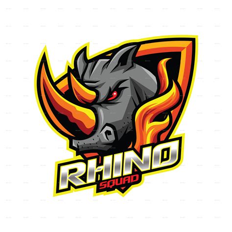 Rhino Esport Mascot Design Vectors Graphicriver