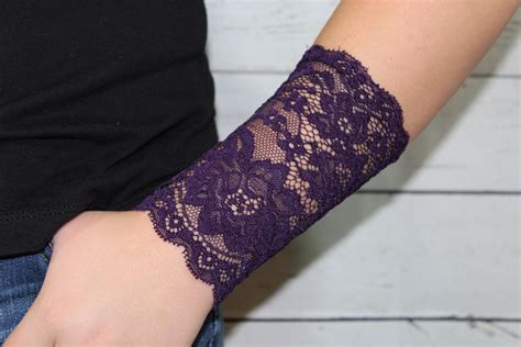 Purple Lace Wrist Cuff Wrist Cuff Tattoo Coverup Boho Cuffs Arm