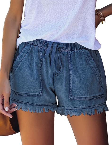 Buy Lookbookstore Jean Shorts For Women Casual Summer Drawstring