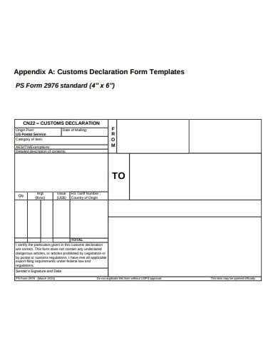 Free 13 Customs Declaration Form Samples In Pdf Ms Word