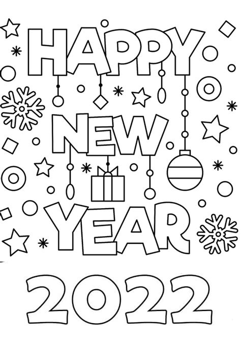 Coloring Page. Printable New Year Coloring Page 2022 - Coloring Home
