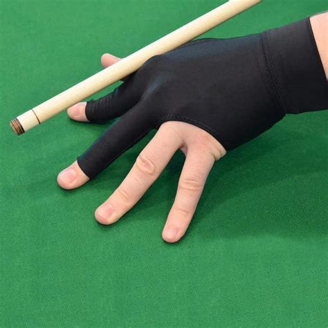 Spandex Snooker Billiard Cue Glove Pool Left Hand Open Three Finger Black Accessory For Unisex