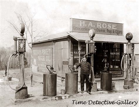 Vintage Gas Station Pumps Mundy S Corner Pennsylvania Historic Photo Print EBay Old Gas