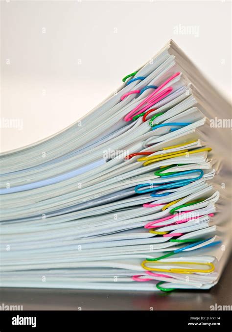 Piles Of Documents Piled Up On The Desk Stock Photo Alamy