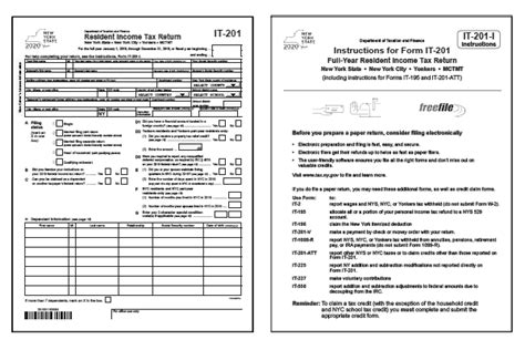 New York Tax Forms 2020 Printable State Ny Form It 201 And Ny Form It