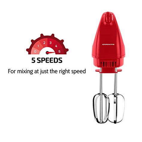 Ovente Portable Electric Hand Mixer 5 Speed Mixing 150w Powerful