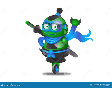 Cartoon Ninja Robot Stock Illustration Illustration Of Clipart 69780362