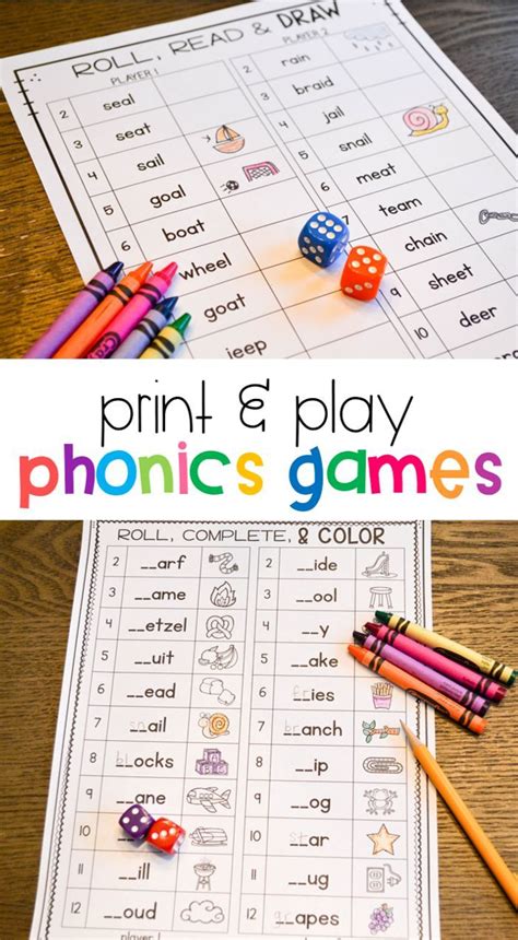 Phonics Games For 1st Grade Print Play Learn Science Of Reading Phonics Games Phonics