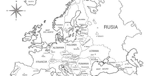 Mapa De Europa Para Colorear Para Ni Os De Primaria Paises Y Capitales