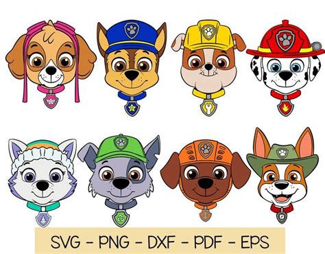 Rubble Face Paw Patrol Svg Dxf Eps Pdf Png 9F4 | Paw patrol stickers