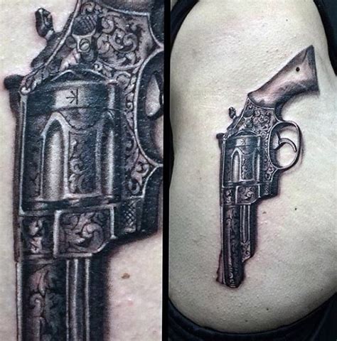 50 Gun Tattoos For Men Explosive Bullet Design Ideas