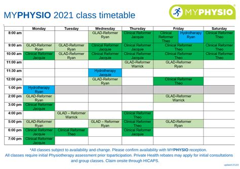 Cbse board 12th time table 2021 has been revised on 5th march 2021. MYPHYSIO 2021 class timetable - My Physio in Melbourne